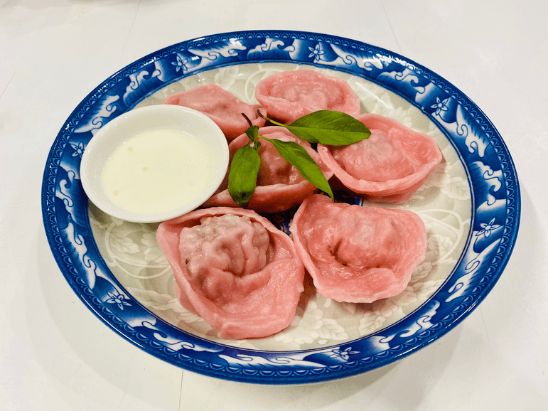 Pink Dumplings with Ostrich Meat