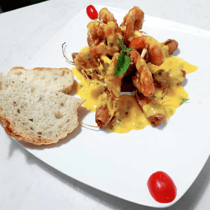 Shrimp in Creamy Passion Fruit Sauce