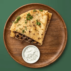 Crepe with Beef and Mushrooms