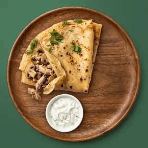 Crepe with Chicken and Mushrooms