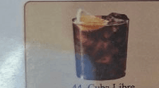 Cuba Libre Cocktail