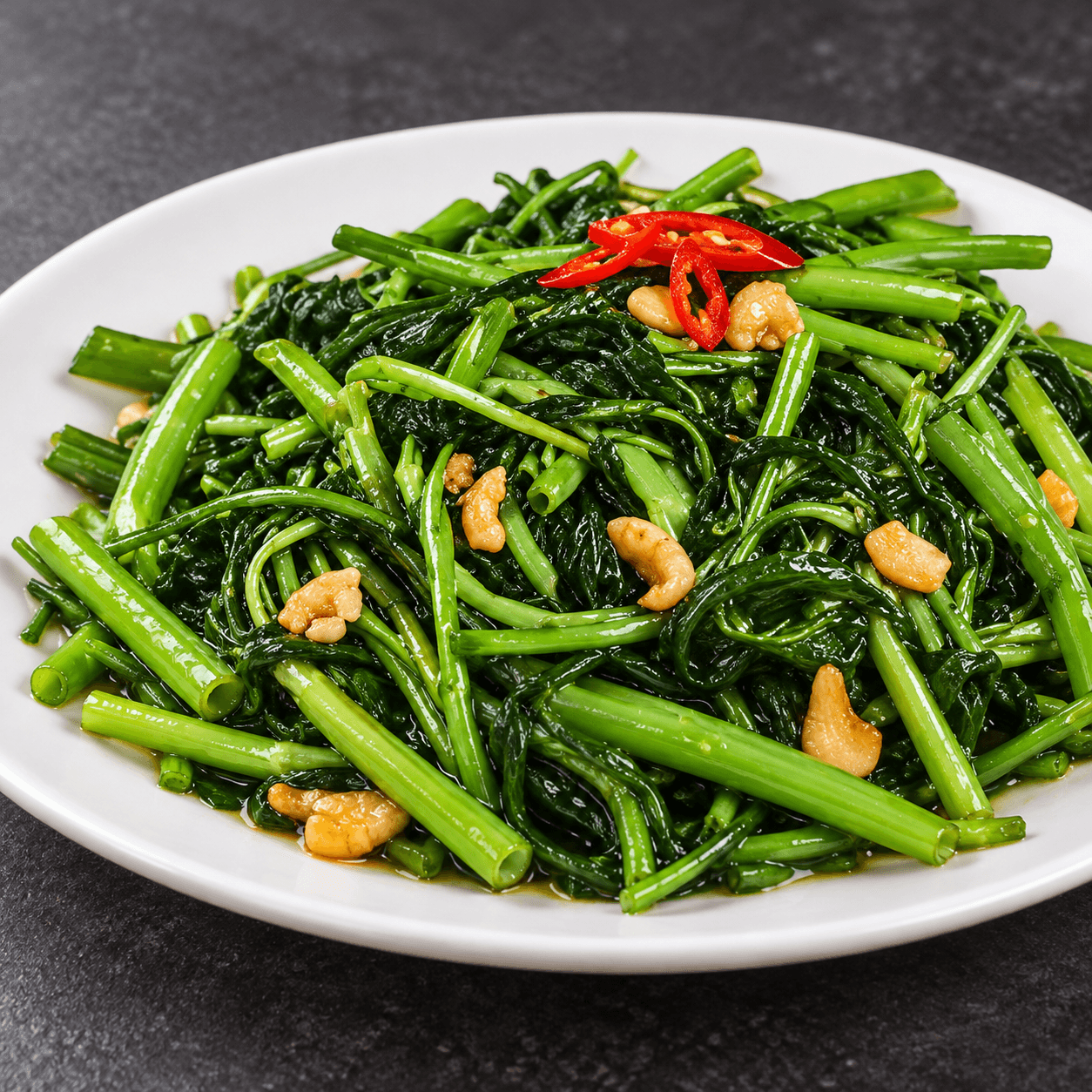 Stir-Fried Water Spinach with Garlic