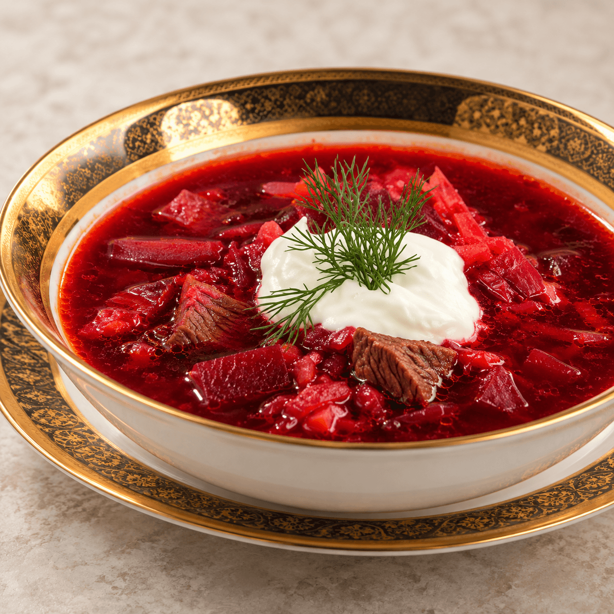 Свекольный суп с говядиной