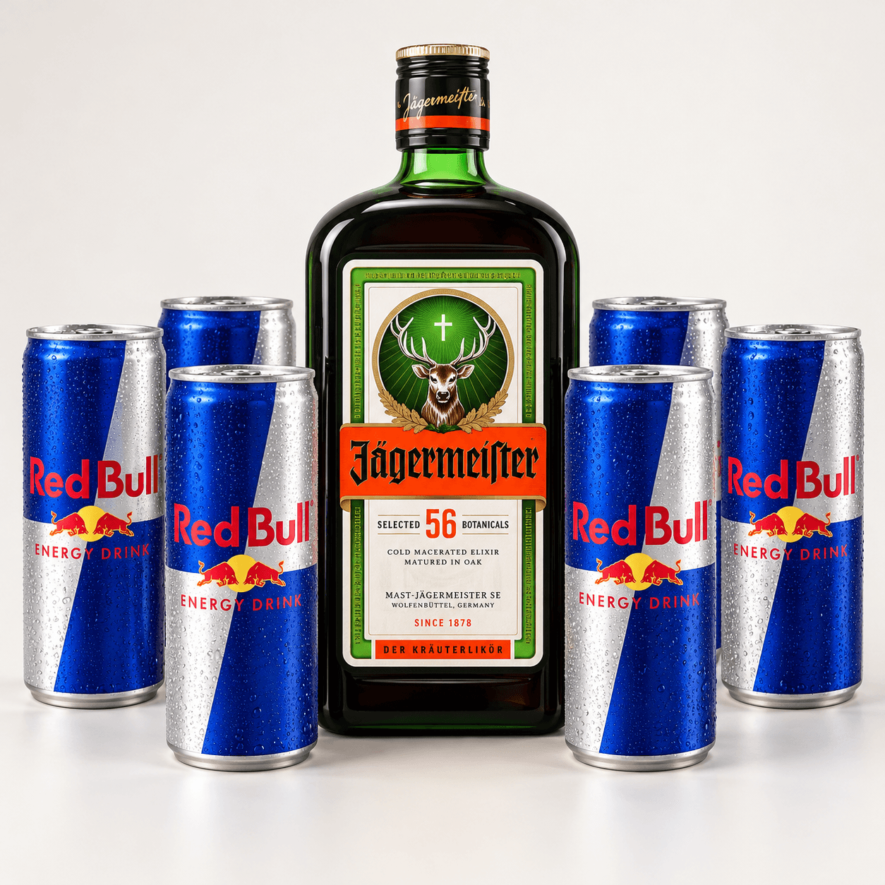 Jägermeister Bottle + 6 Red Bull
