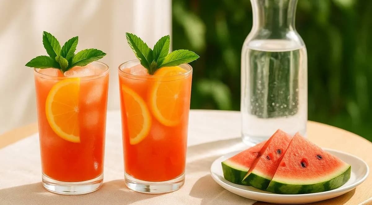 Watermelon and orange juice
