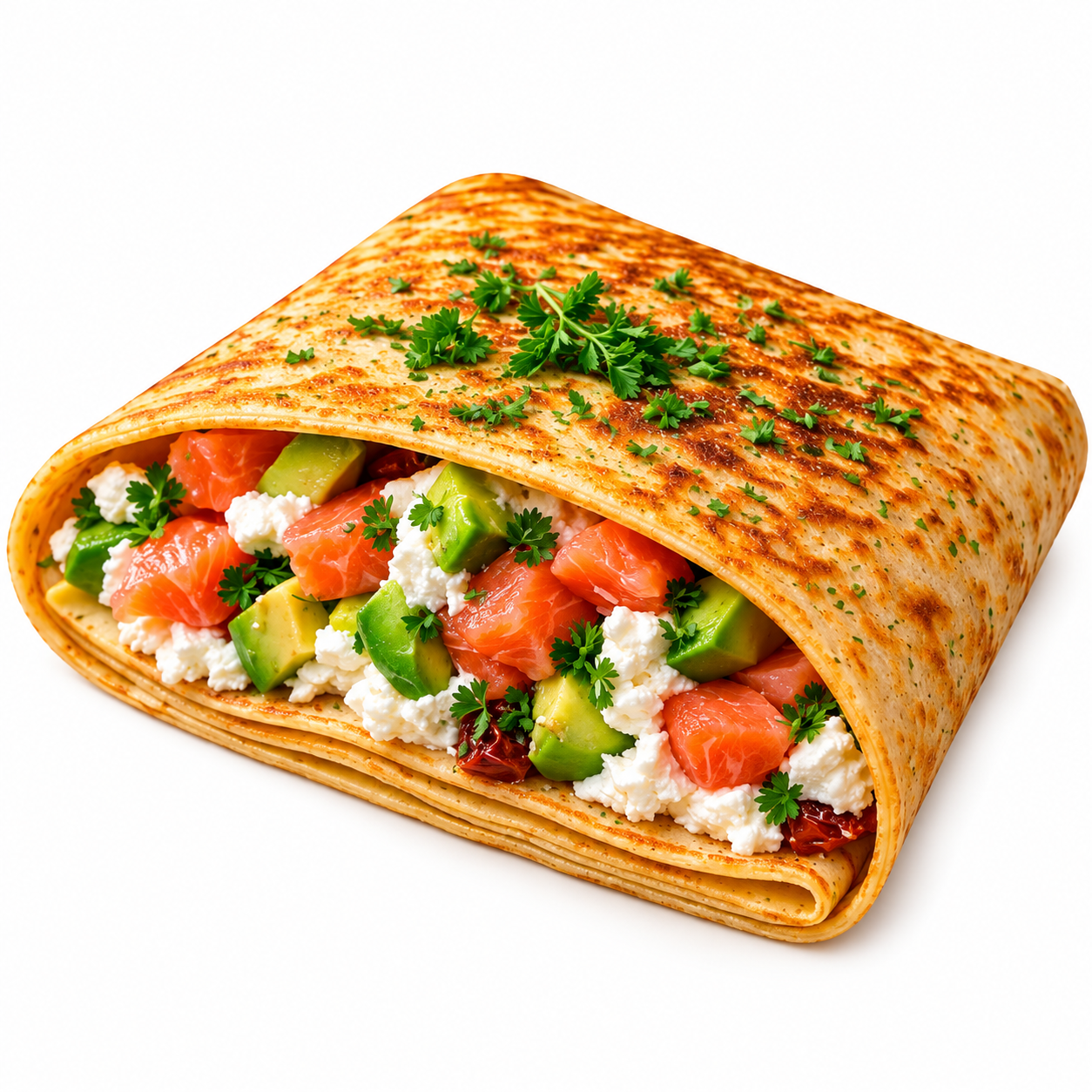 Salmon + Cream Cheese + Avocado Crepe