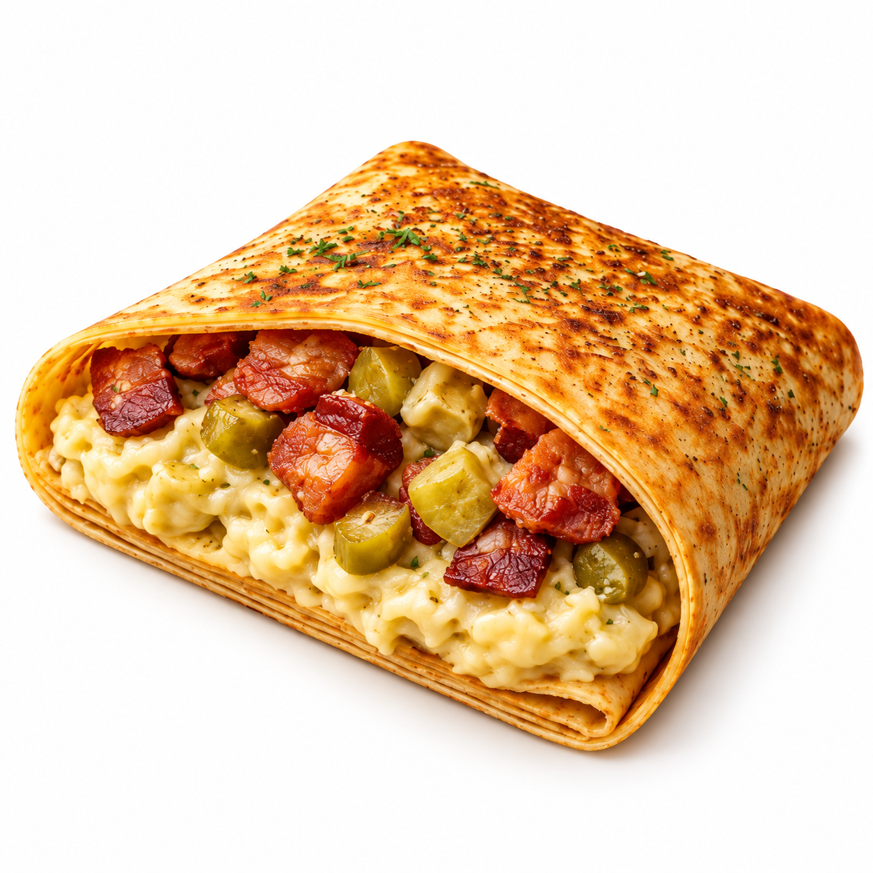 Potato + Bacon + Pickles Crepe