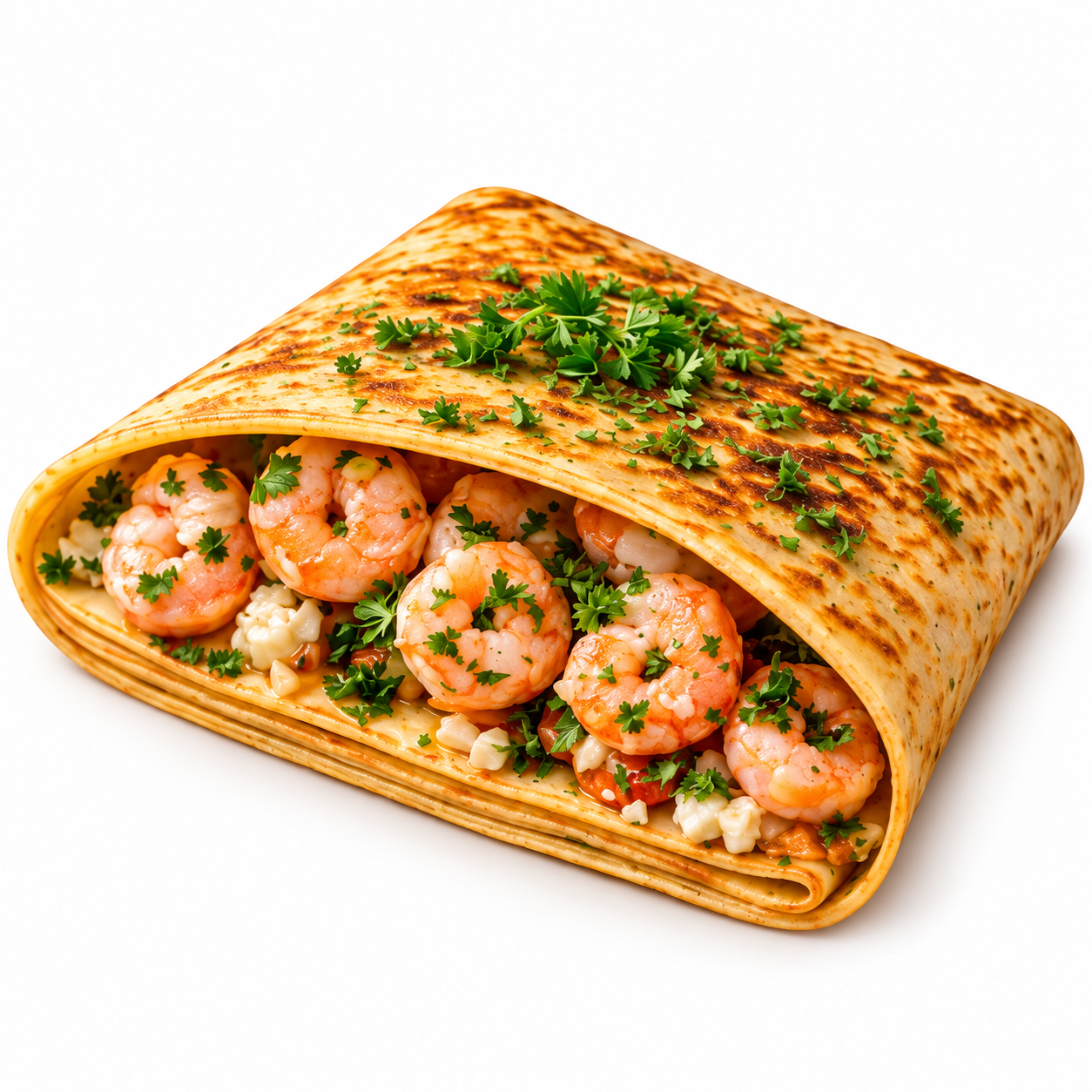 Shrimp + Garlic + Green Onions Crepe