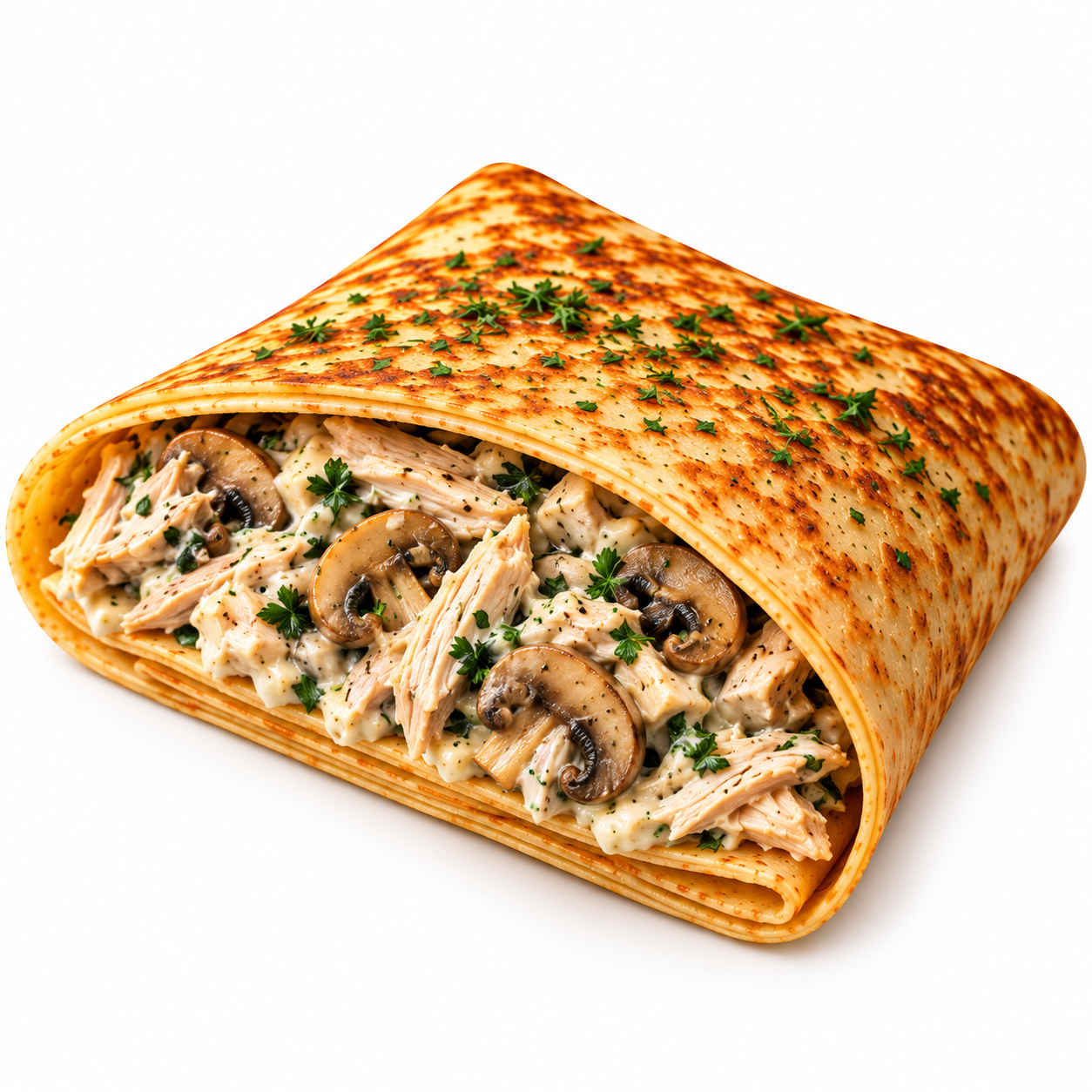 Chicken + Mushrooms (Julienne) Crepe