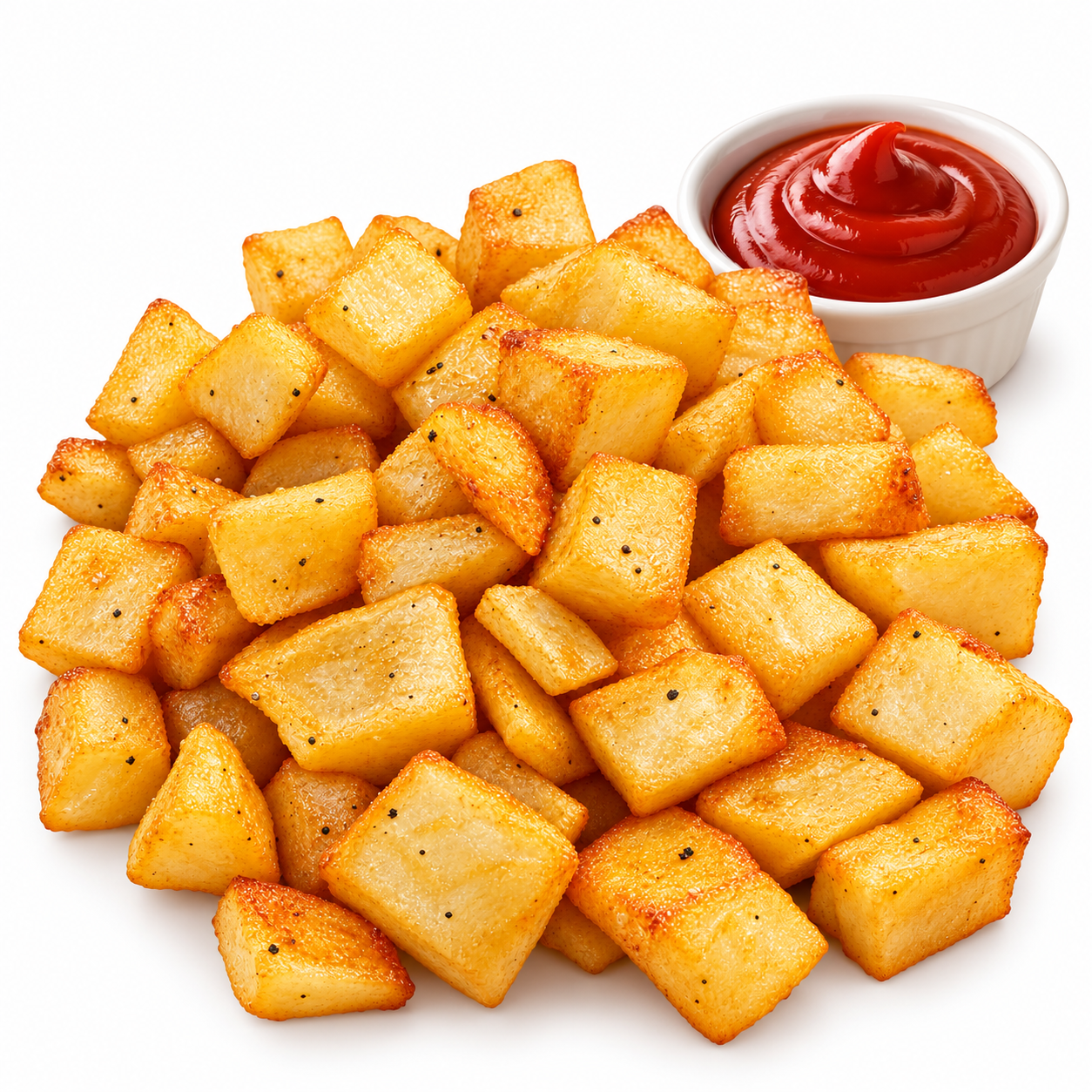 Fried Potato with Ketchup