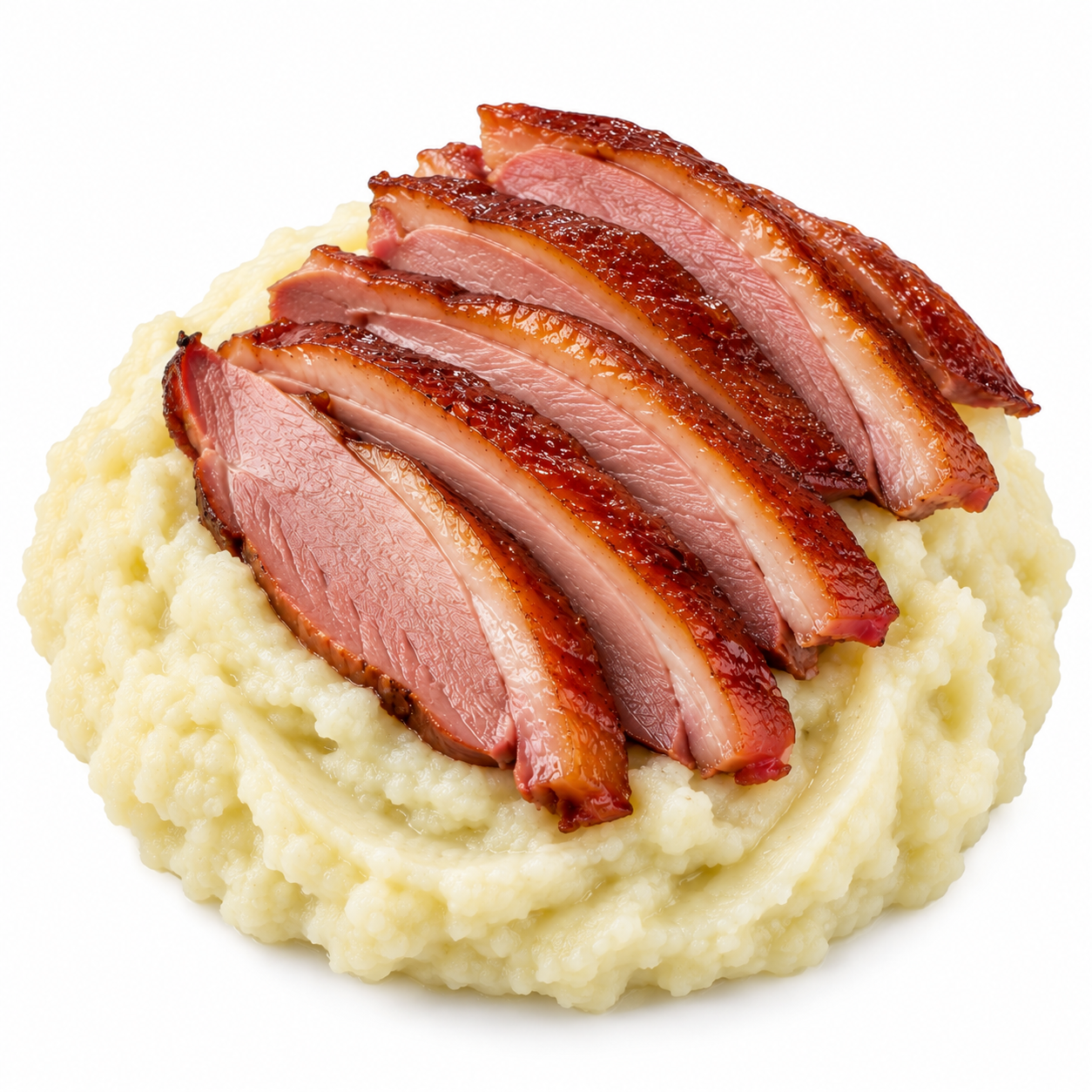 Mashed cauliflower with smoke goose
