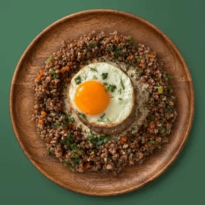 Beefsteak with Buckwheat and Egg